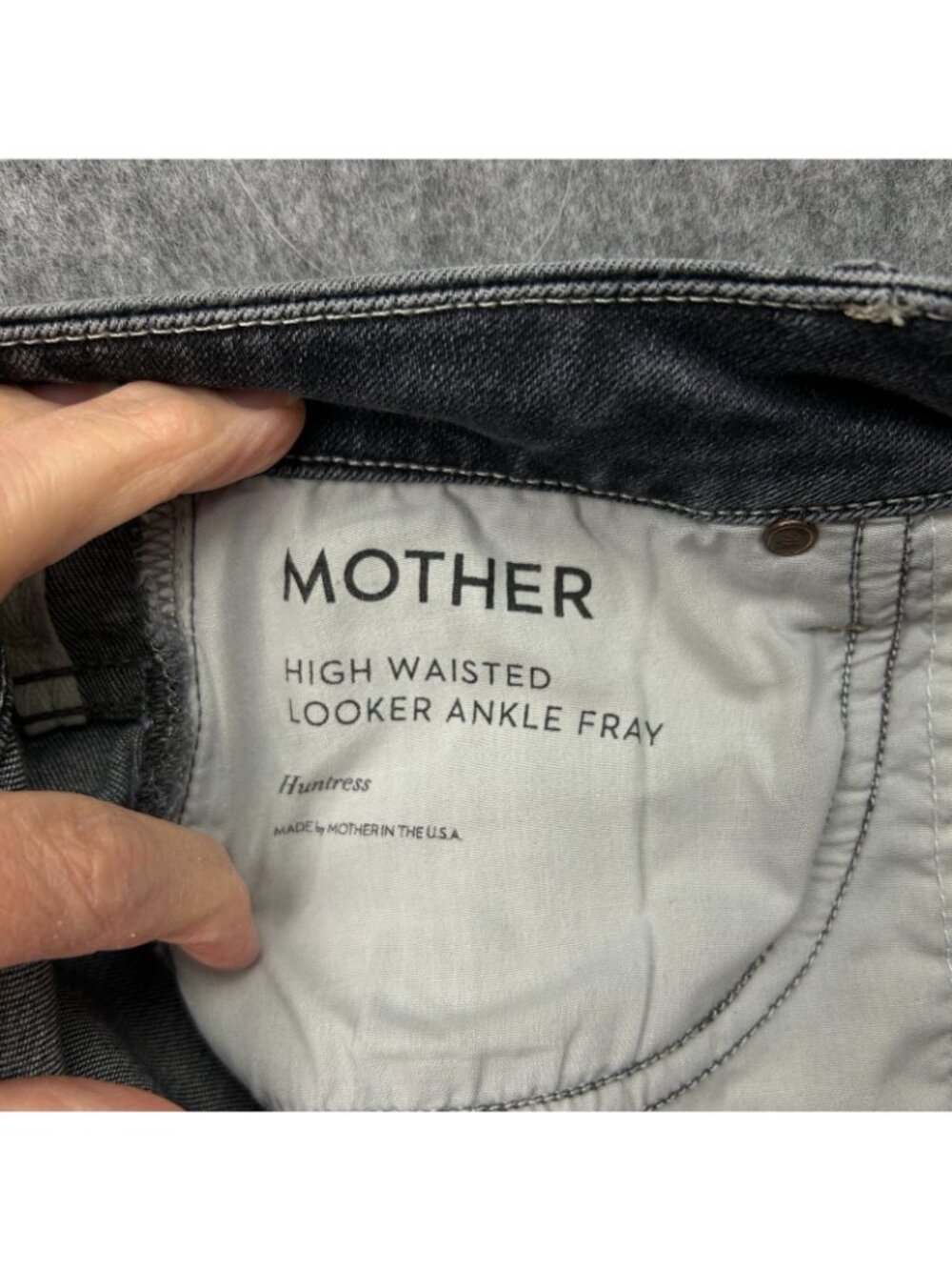 Mother High Waisted Looker Ankle Fray Skinny Jeans Women's Size 30 Huntress Wash - Picture 5 of 14